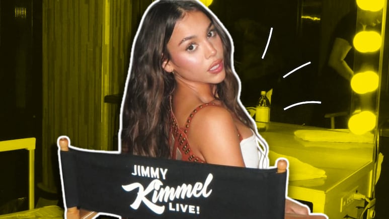 Danna Paola look vaquero en Jimmy Kimmel Live