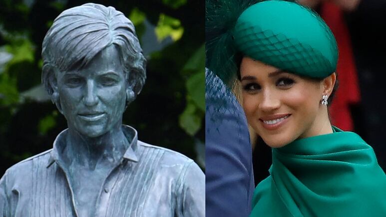 Así se hizo presente Meghan Markle en la develación de la estatua de la princesa Diana
