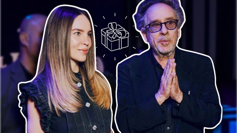 Belinda entrega tequila artístico a Tim Burton durante expo CDMX