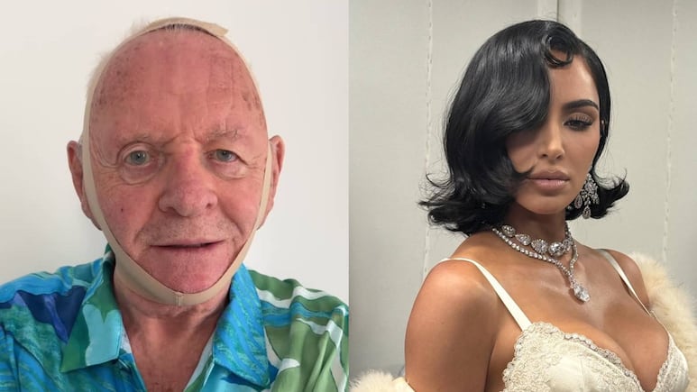 Anthony Hopkins sorprende usando la faja de Kim Kardashian para eliminar la papada y lanza divertido mensaje