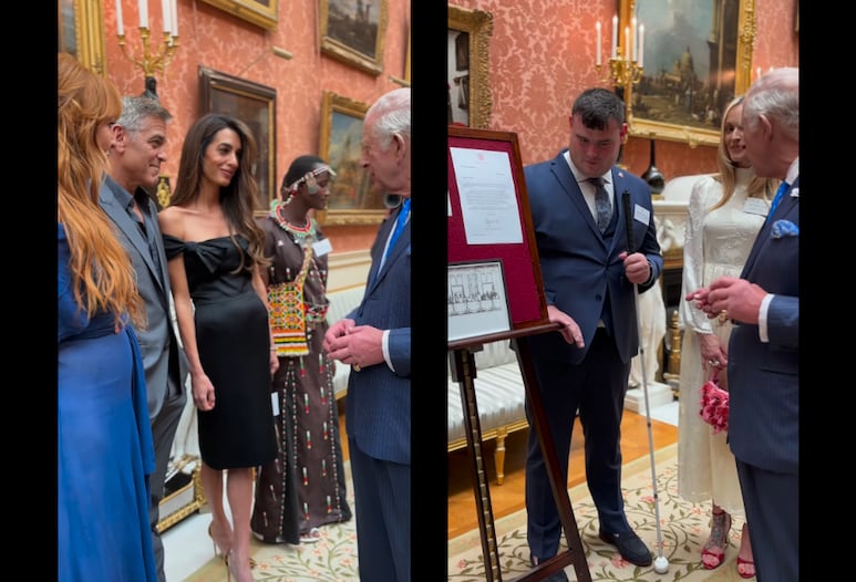 Un encuentro que nadie esperaba Los Clooney y el Rey Carlos III, unidos por un evento muy especial