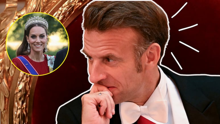 ¿Macron coqueteó con Kate Middleton en pleno banquete real El gesto que causó polémica