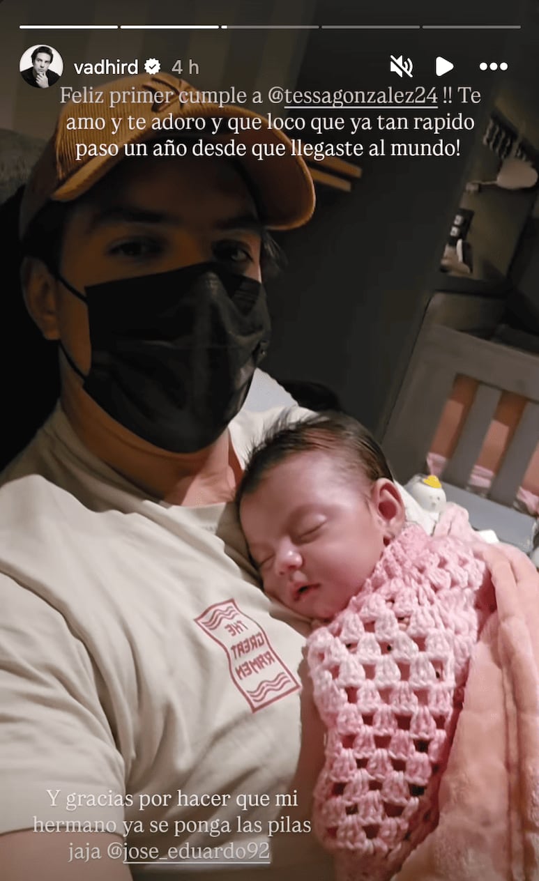 Vadhir Derbez felicita a Tessa por su primer año