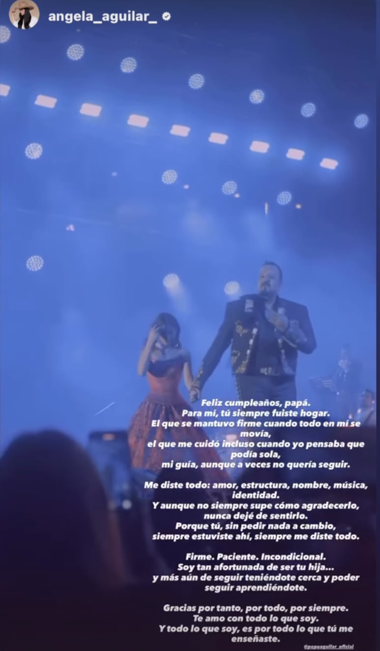 Mensaje de felicitación de Ángela Aguilar a su padre, Pepe Aguilar