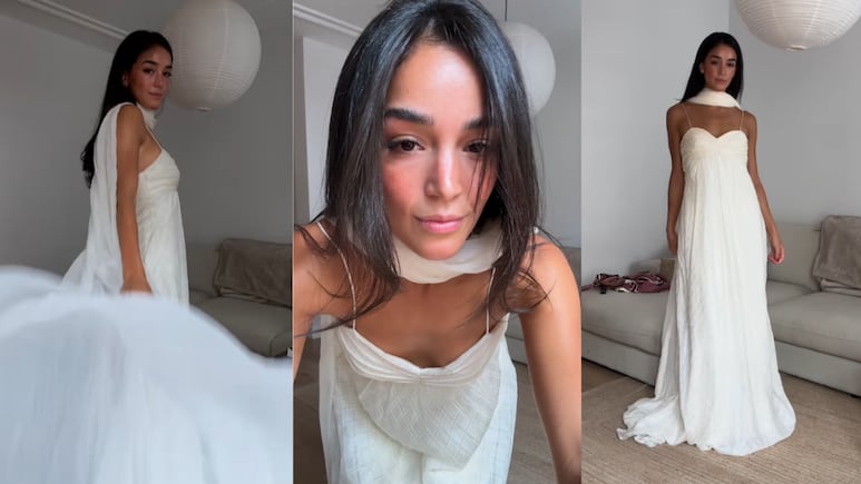 Ale Capetillo presume vestido no usó boda revela razón