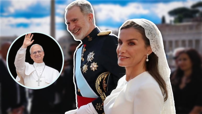 Letizia cumple con el “privilegio de blanco” y acapara miradas en el Vaticano
