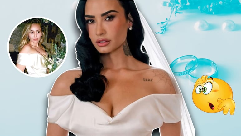 ¿Coincidencia o mal augurio? Demi Lovato se inspira en el vestido de novia de Miley Cyrus