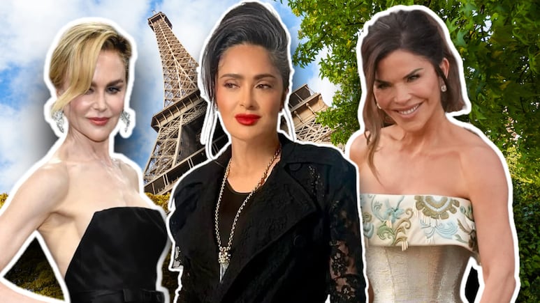 Salma Hayek, Nicole Kidman y Lauren Sánchez en el desfile de Balenciaga en Paris Fashion Week