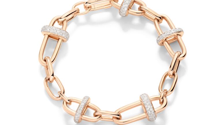 Brazalete Icónica en oro rosa y diamantes
