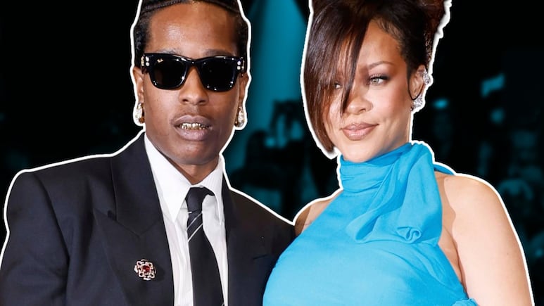 Rihanna hace aparición sorpresa en Cannes y presume su baby bump con vestido azul