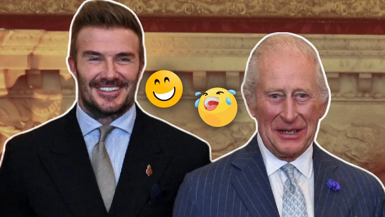 David Beckham hacer reír al Rey Carlos III