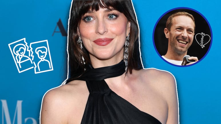 Dakota Johnson con vestido negro escotado de Gucci en la premiere de Materialists