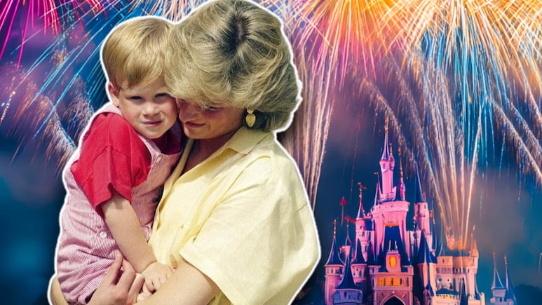 El príncipe Harry con su familia en Disneyland homenajeando a la princesa Diana