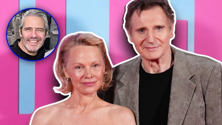 Liam Neeson y Pamela Anderson confirman su romance en estreno de The Naked Gun y Andy Cohen los apoya
